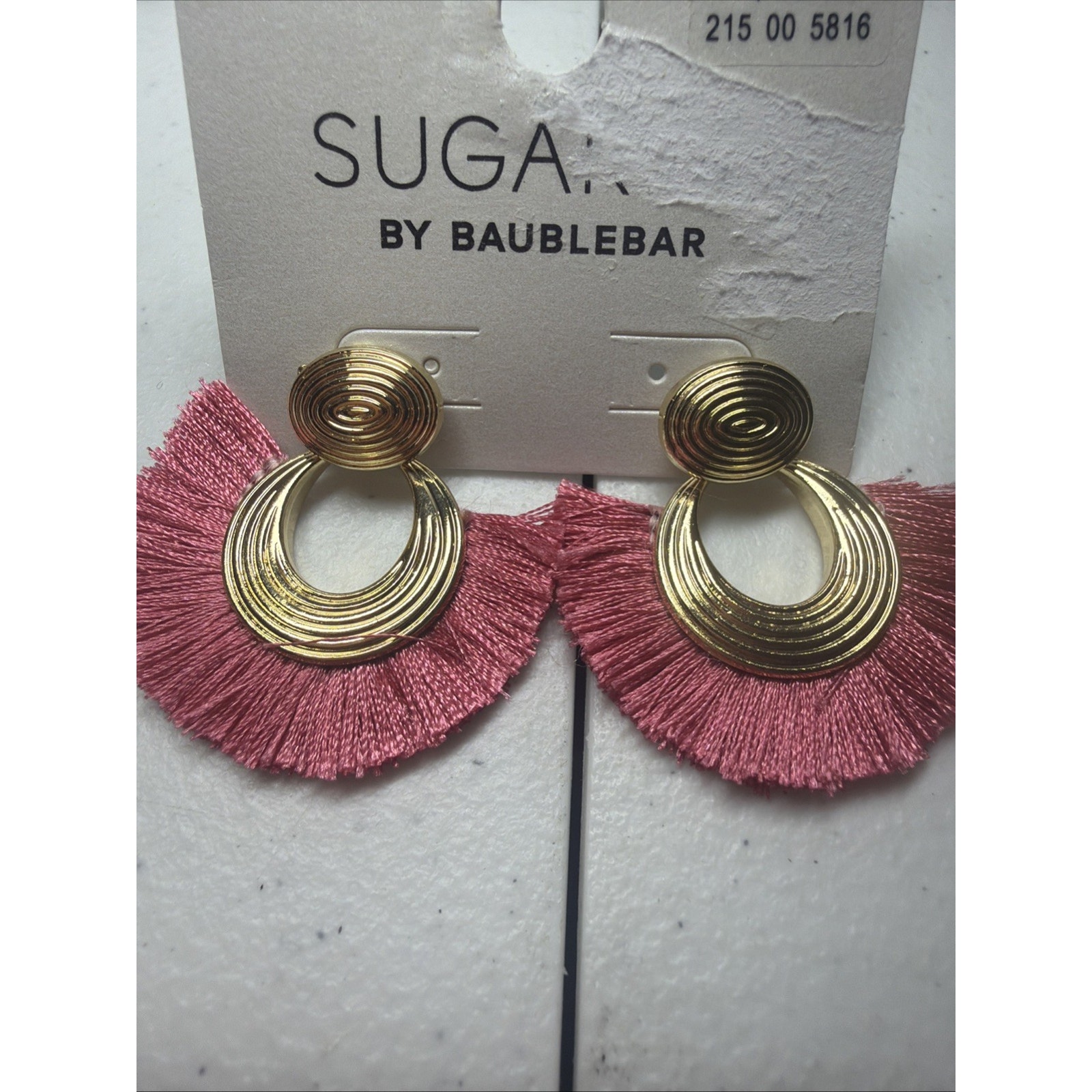 New Sugarfix By Baublebar Threaded Circle Statement Earrings- Pink 15$